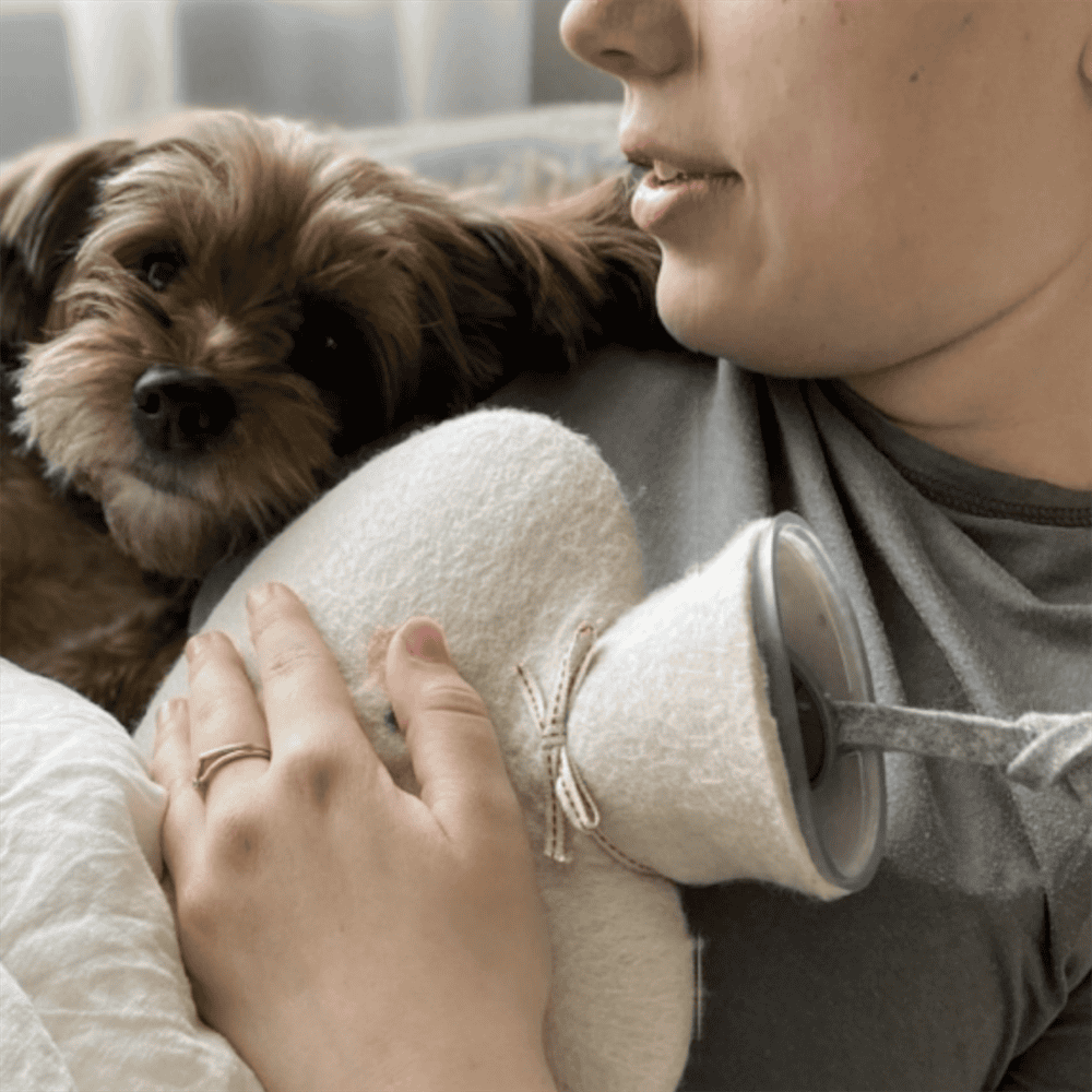 Kemy - Bouillotte en laine de mérinos chien